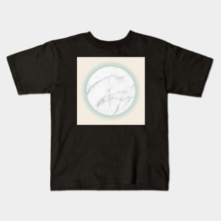 White Marble Circle Pastel Kids T-Shirt